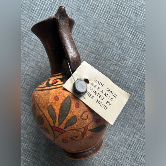 Vintage vase The bull-leaping fresco original Greek pottery vase hand painted - Picture 6 of 13